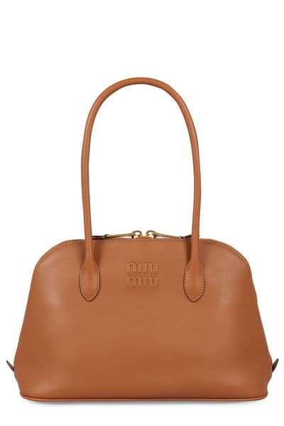 Miu Miu Logo-Embossed Zipped Shoulder Bag
