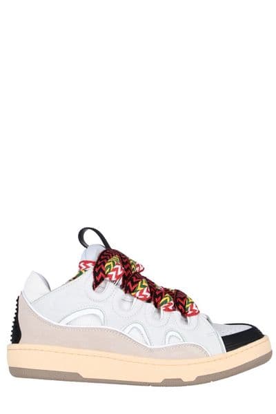 Lanvin Curb Panelled Lace-Up Sneakers