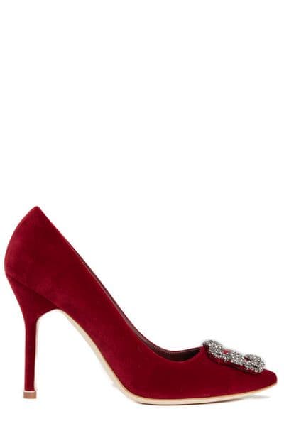Manolo Blahnik Hangisi Embellished Buckle Pumps