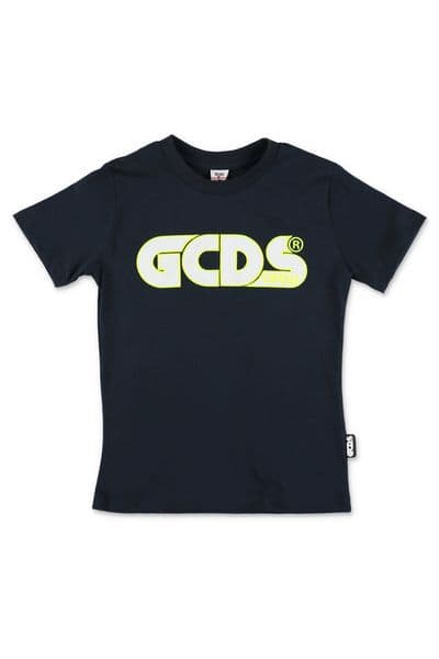 GCDS Kids Logo Embroidered Crewneck T-Shirt
