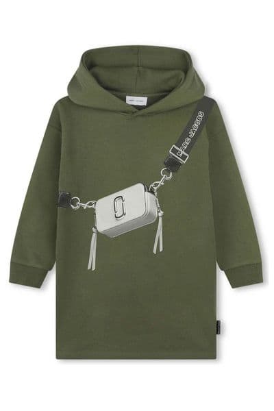 The Marc Jacobs Kids Hoodie Dress with Bag Print