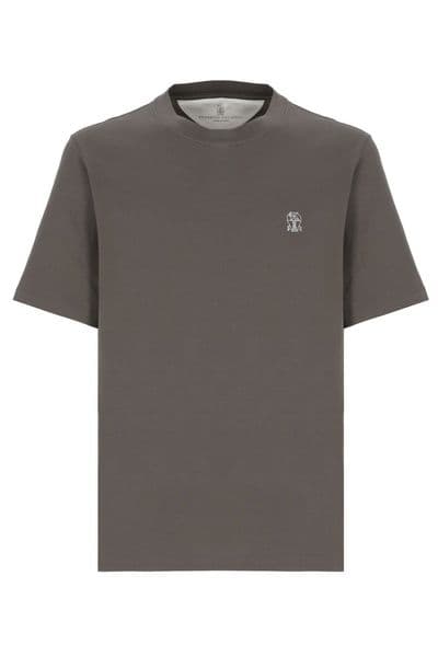 Brunello Cucinelli Logo Printed Crewneck T-Shirt